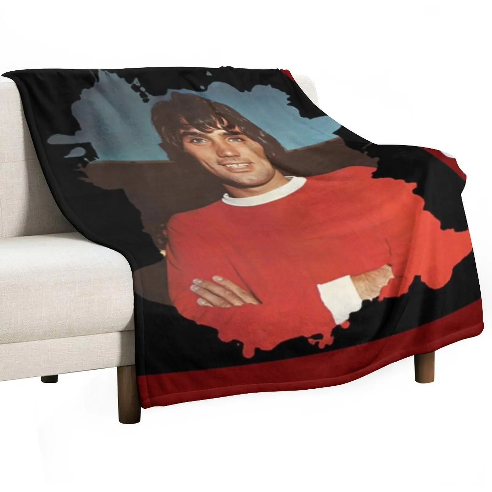 GEORGIE BEST - FOOTBALL SUPERSTAR Throw Blanket Flannel Fabric anime Large funny gift Blankets