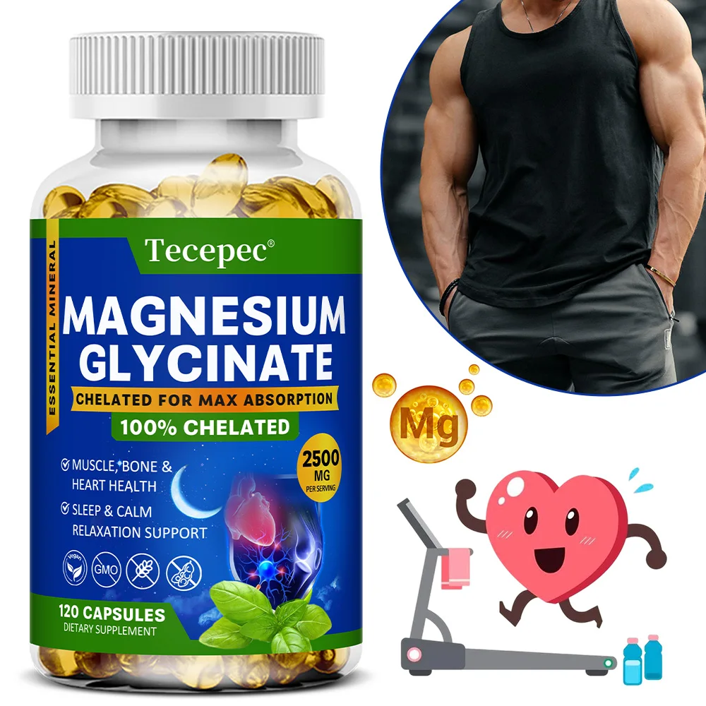 Magnesium Glycinate, for Calm and Relaxation, Emotional Well-being, Non-gmo and Gluten-free, 120 Capsules