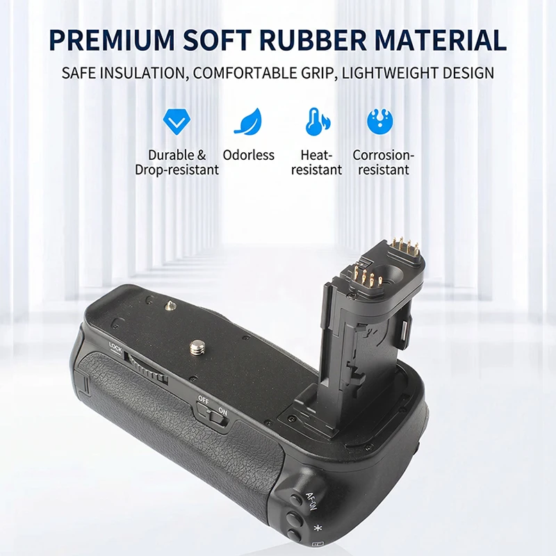 BG-E13 Vertical Battery Grip Holder for Canon EOS 6D SLR Camera Compatible with LP-E6 Or AA Batteries BG-6D - view 3