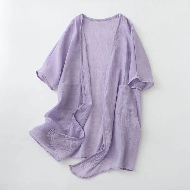 Sunscreen T-shirts for Women Oversized Casual Korean Style Mid-length Smock Half Sleeve Cardigan 2026 Summer Thin Women Clothes