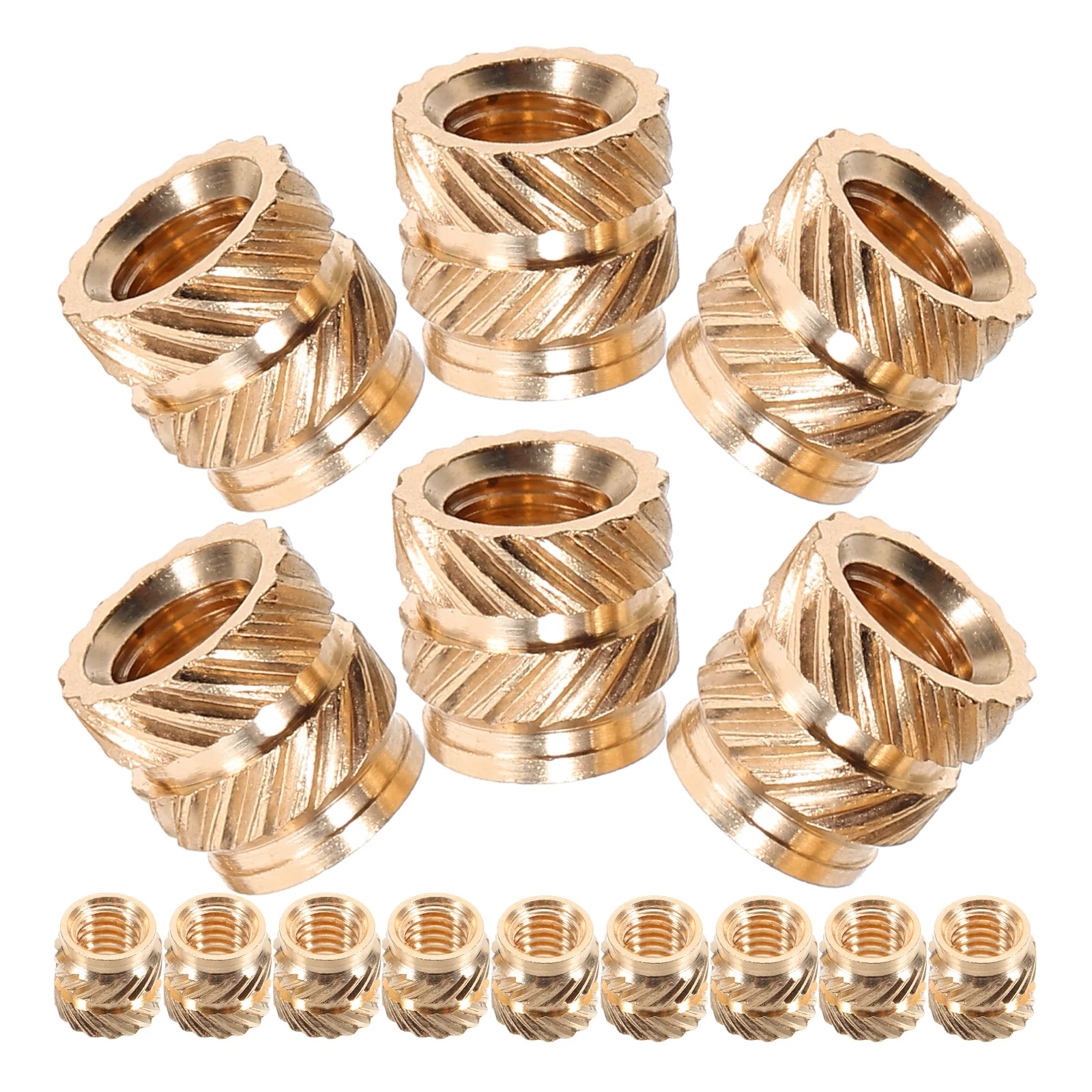 

50pcs 3D Printing Brass Threaded Insert Embedment Nut For Injection Mold Heat Set Female Thread Knurled Heat Embedment Nut