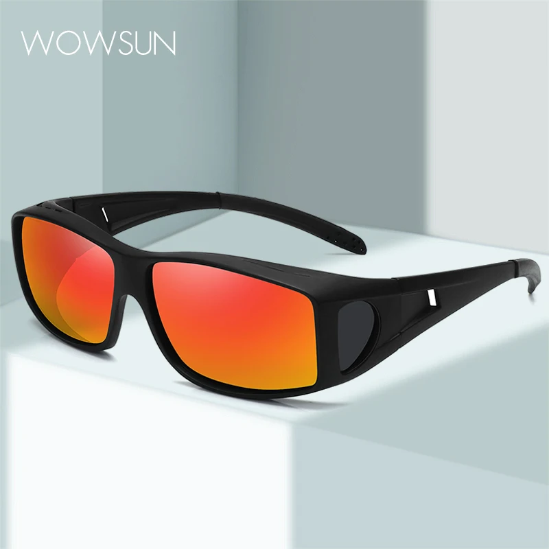 

WOWSUN Men Polarized Fishing Sunglasses Wearing Windproof Sand UV400 Sunglasses While Cycling W154