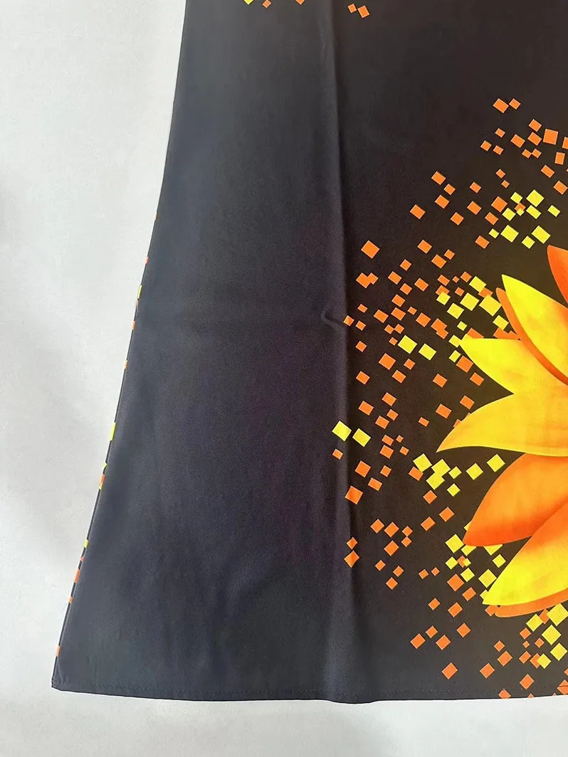 2025 Amerikaanse Grensoverschrijdende Dameskleding Nieuwe Jurk V-hals Mouwloos Sexy Gedrukt Grote Zoom Middellange Jurk WCO8