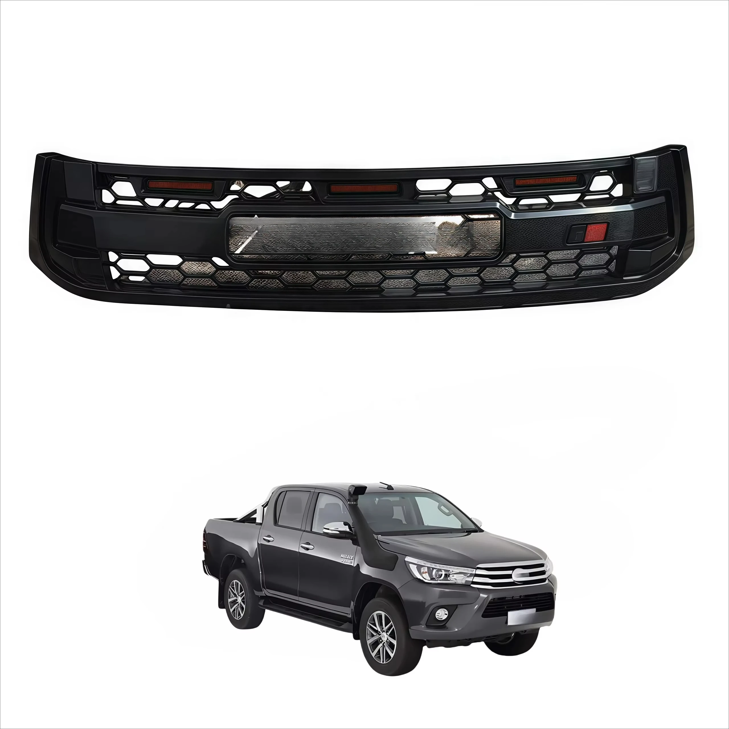 

Front Grille With LED Light Front Bumper Front Mask for HILUX REVO 2015-2017 4X4 Accessories ABS GR