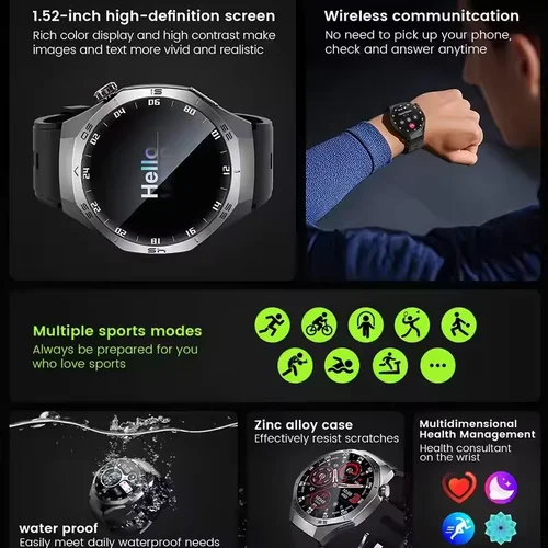Imagen 2 del producto GT5 PRO GPS trayectoria deporte reloj inteligente hombres reloj 5 Pro 1,52 ""pantalla Ultra AMOLED BT llamada ritmo cardíaco IP68 SmartWatches mujer