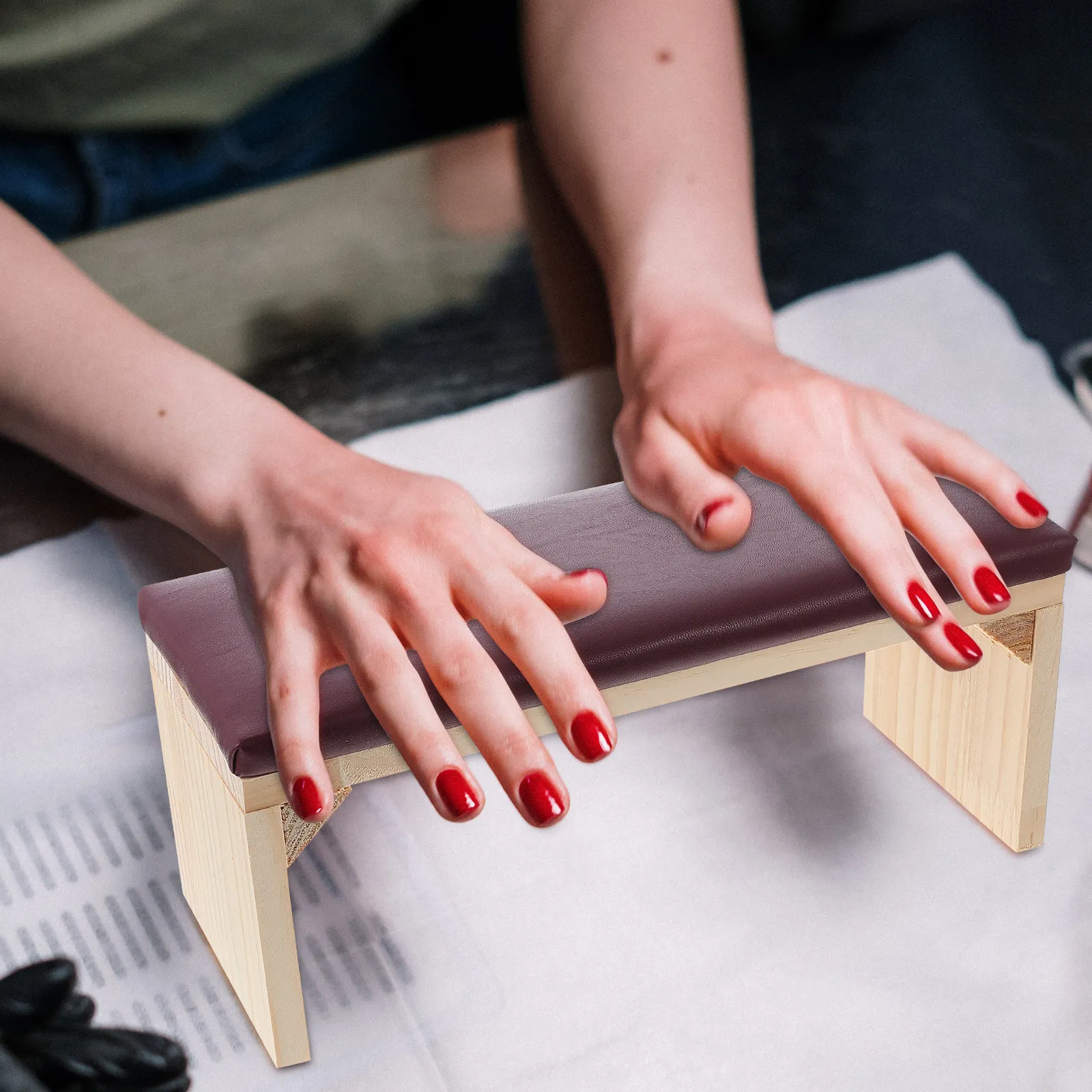 

1Pcs Original Wood Nail Pillow Hand Rest Cushion Comfortable Manicure Support Professional Nail Art Tool for Salon Training