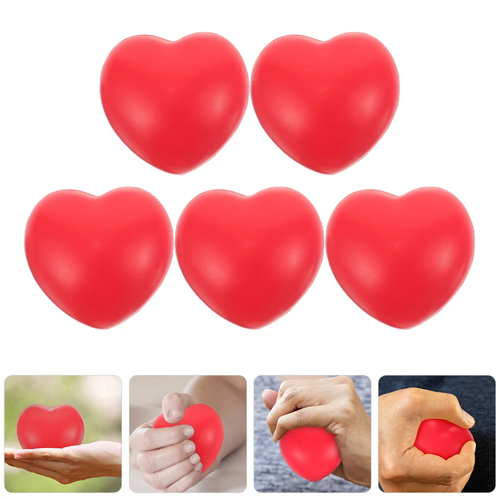 

5 Pcs Exercise Ball Rehabilitation Grip Hand Strengthener Squeeze for Seniors Gifts Gym Red Equipment