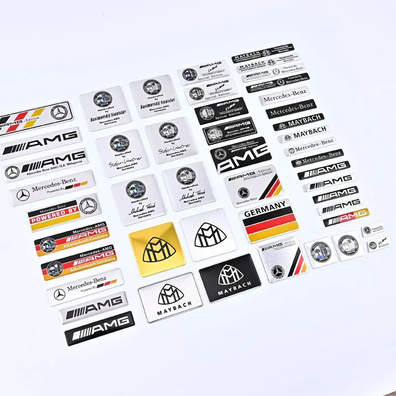 Fashion Aluminum Badge Sticker Body Trunk Window Decoration Decal For Mercedes Benz AMG W204 W205 W203 W211 W212 W213 W201 W210
