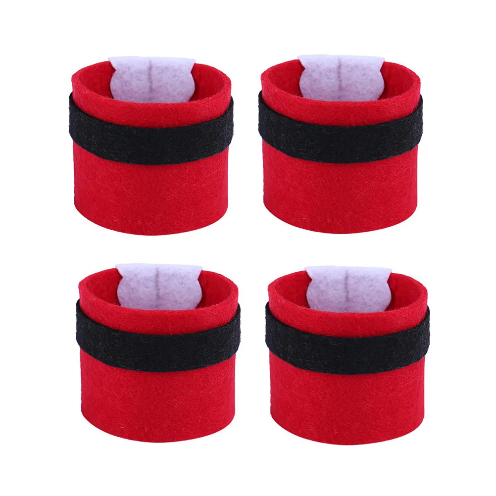 

4Pcs Christmas Napkin Rings Elegant Belt Shape Party Serviette Buckle For Home Office Hotels Restaurants Bars Cafes Stores