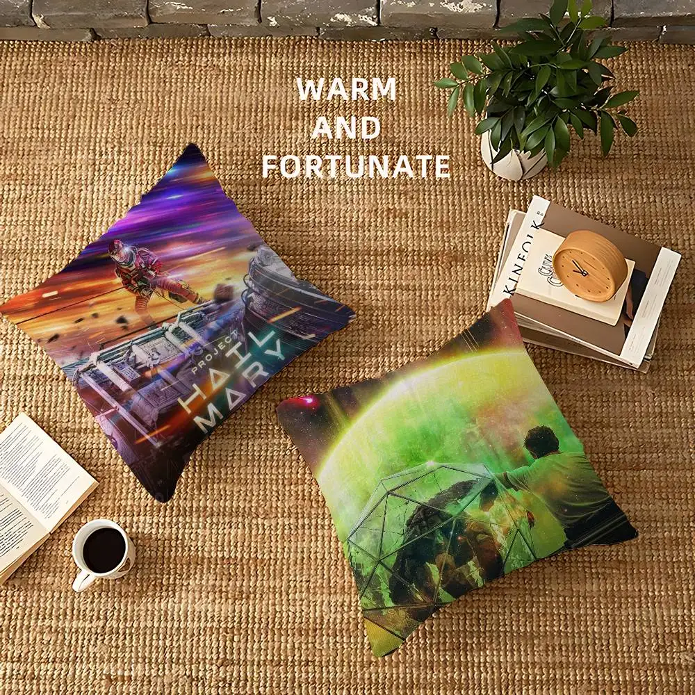 P-Project Hail Mary 2026 Personalized Pillow Cover Kids Bedroom Wild Party Decor Pillowcase Kid Birthday Shower Gift