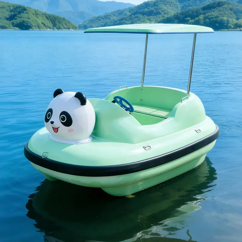 Electric Bumper Boat Double Seat Outdoor Water Ride Cartoon Design Parent Child Amusement Park Scenic Area Sightseeing