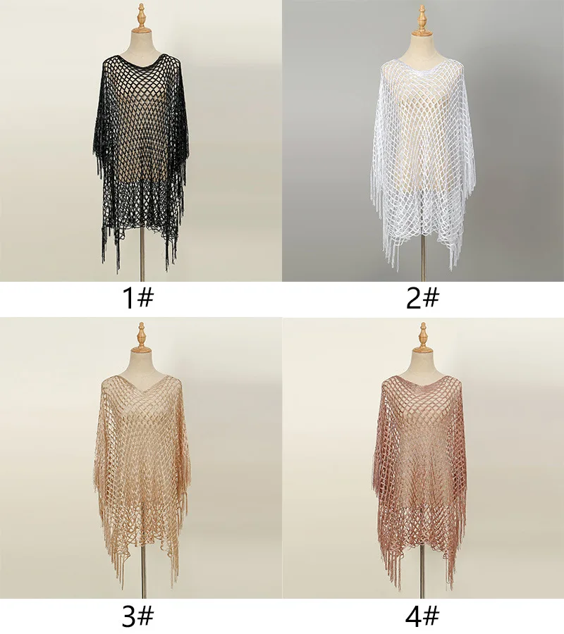 2024 neue Sexy Strand Bluse Urlaub Strand Sonnencreme Kleidung Hohl Gestrickte Pullover frauen Sonnencreme Vielseitig Schal
