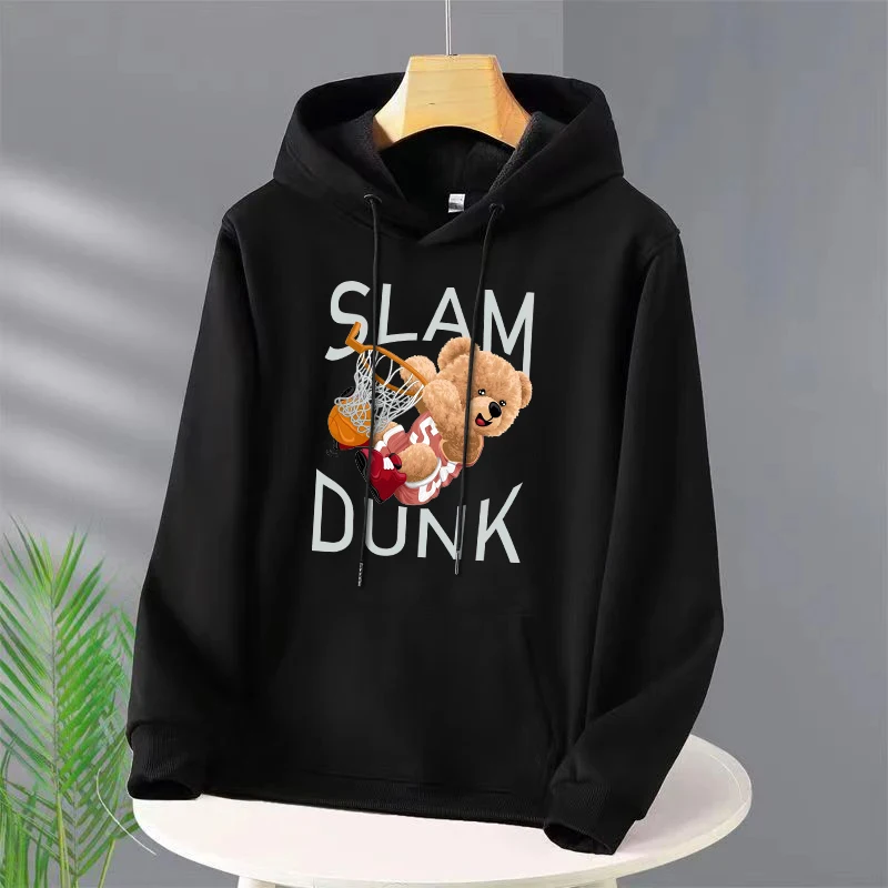 Sudaderas con capucha informales para hombre, jersey de diseñador Harajuku Y2k, Sudadera con capucha con estampado de oso Slam Dunk, Jersey Vintage de moda para hombre