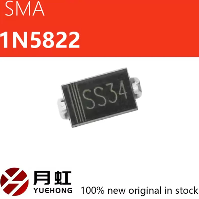 

50pcs 1N5822 SMA SS34 smd do-214ac IN5822 Schottky diode ss34