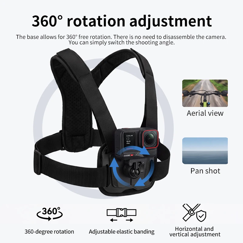 ACE Quick-Release Chest Support  360° Rotation Breathable Chest Harness Strap Insta360 ACE/ACE PRO/ACE PRO2, X5 X6, Cycling