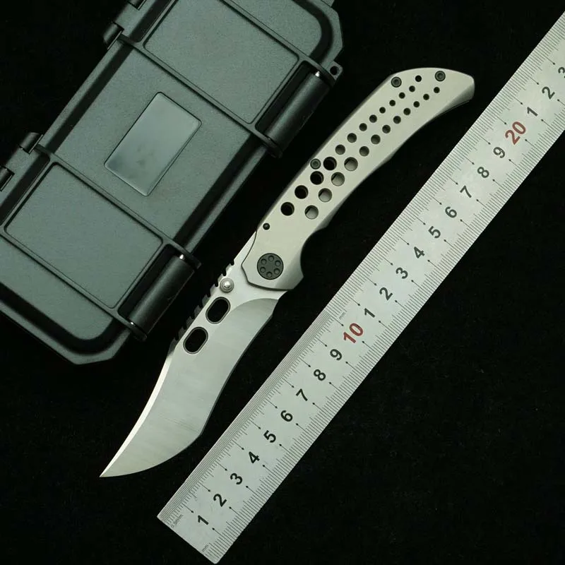 LEMIFSHE Customized 14C28N Blade Titanium Alloy Handle Folding Knife Outdoor Camping Kitchen Survival Multi functional EDC Tools
