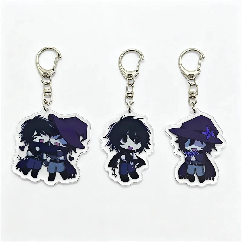 Game Forsaken Azuretime Two Time Azure Cosplay Keychain Acrylic Pendant Key Chain Ornament Accessories Keyring Jewelry Prop
