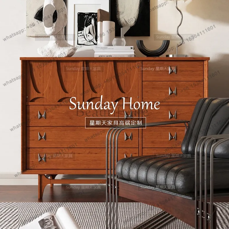 Factory Direct used sideboard cabinet for living room wood-colored multi-drawer storage cabinet