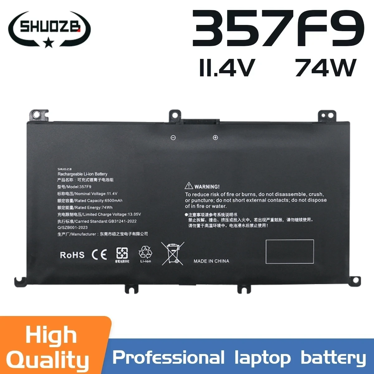 Nueva batería 357F9 para Dell Inspiron 15-7000 7559 7559 7557 7566 7567 5576 00GFJ6 INS15PD-1548B INS15PD-1548R