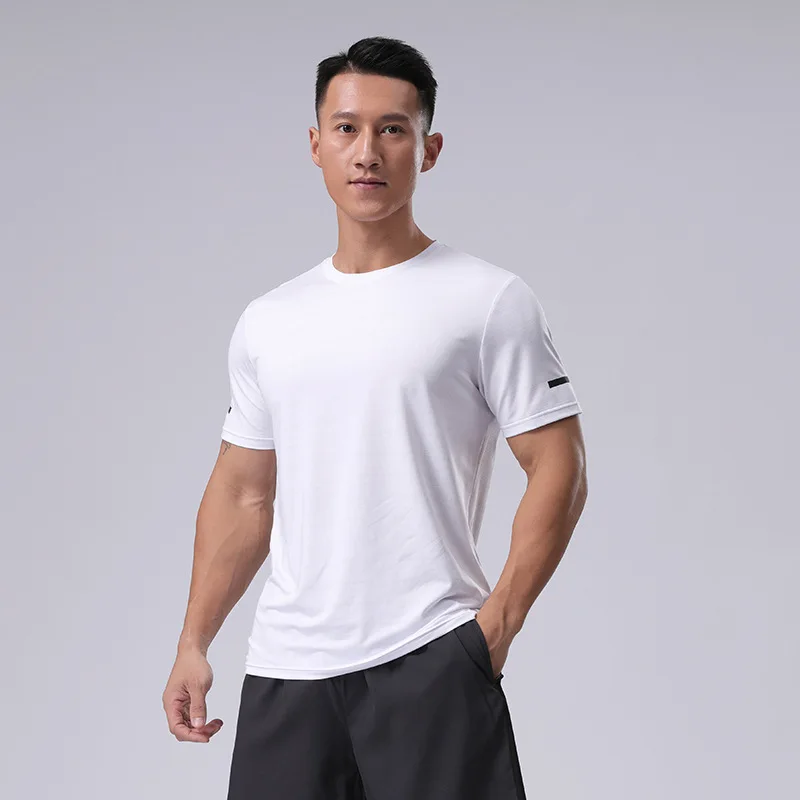 

Short Sleeve T Shirts Running Breathable Training Quick Dry Sports Top Bodybuilding Fitness Tee Gym Workout