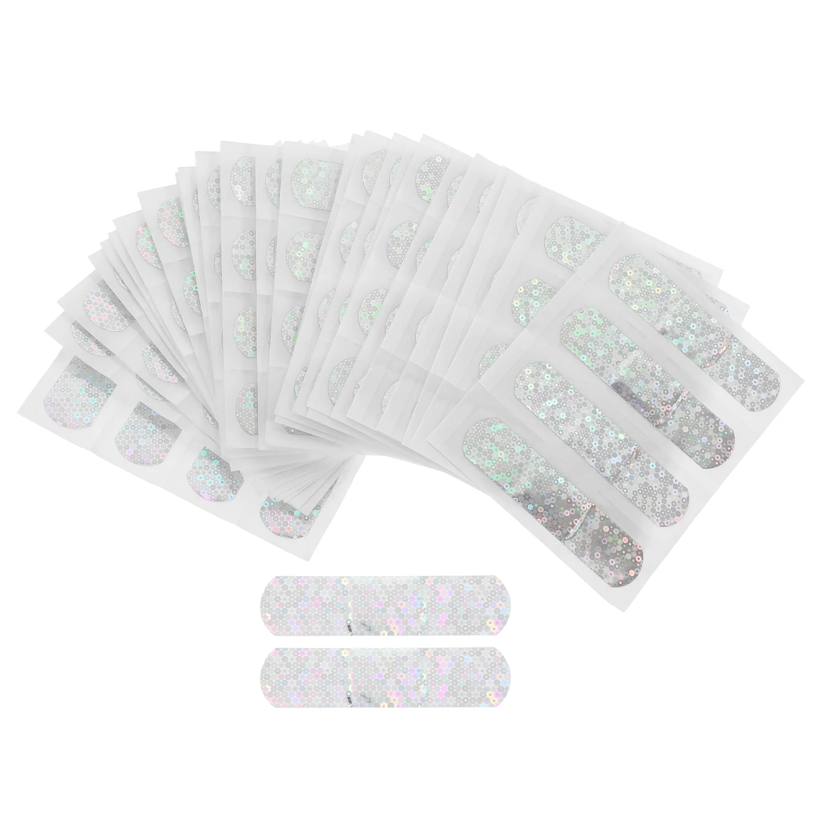 100 Pcs Breathable Portable Child Travel Nail Sticker Glitter Bandages Gauze Pvc Cute