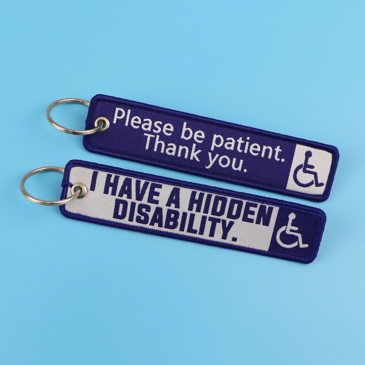 Disability Awareness Embroidery Key Fobs Key Tags Keychain For Motorcycles Cars Key Ring Accessories Chaveiro Jewelry Gifts