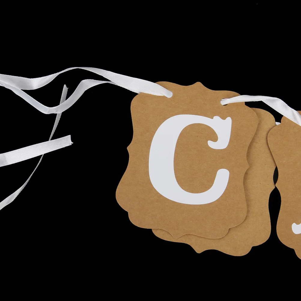 

Paper Wedding Banner 8 Flags Candy Bar 16x125cm 24m Ribbon White Brown House Tree Decor Candy Bar Banner Wedding Decoration Flag