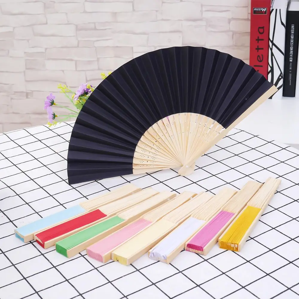 1Pc Paper Bamboo Folding Hand Fan Wedding Personalized Fsahion Fans Party Decor Art Craft Chinese Dance Fan Home Ornaments Gifts