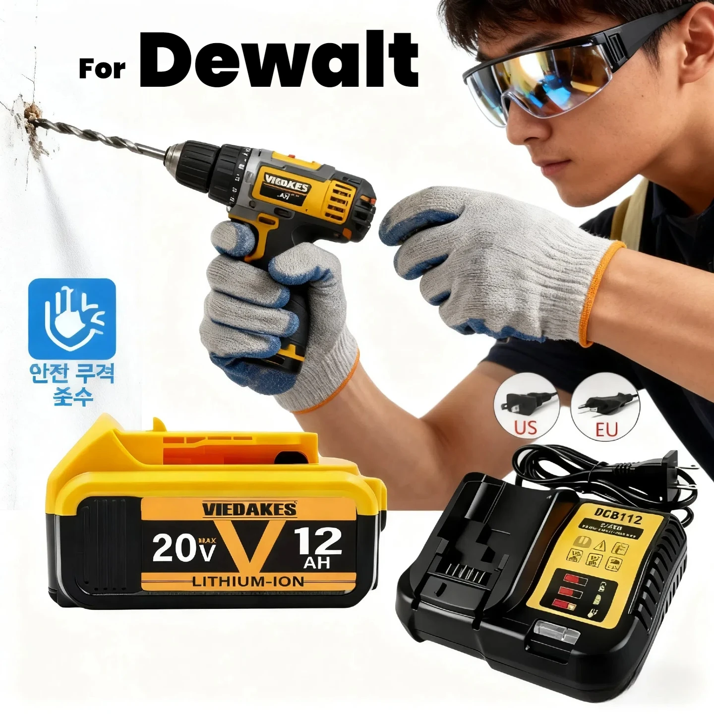 

Original for DEWALT 8Ah High Capacity Tool Battery, for DCB609 DCB606 DCB205 DCB206 DCB209 DCB182 20V Electric Power Tool