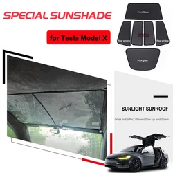 Glass Roof Skylight Sunshade For Tesla Model X Mesh Sun Shades Front Rear Sunroof Blind Shading Net Decorative Car Accessories