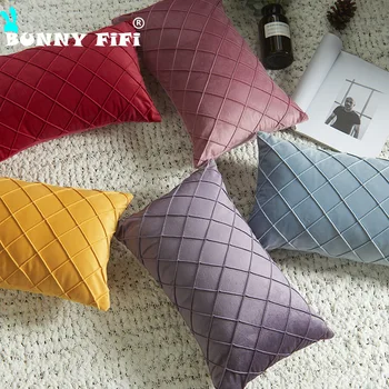 Funda de cojín de cintura hecha a mano de terciopelo holandés, funda de almohada de felpa suave Ultra suave, almohada decorativa para sofá, dormitorio y sala de estar