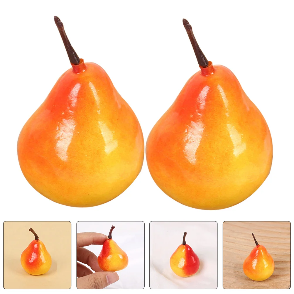 

30pcs Mini Yellow Pear Foam Fruit Models -Like Decorative Fake Pear For Home Kitchen Office Garden Desktop