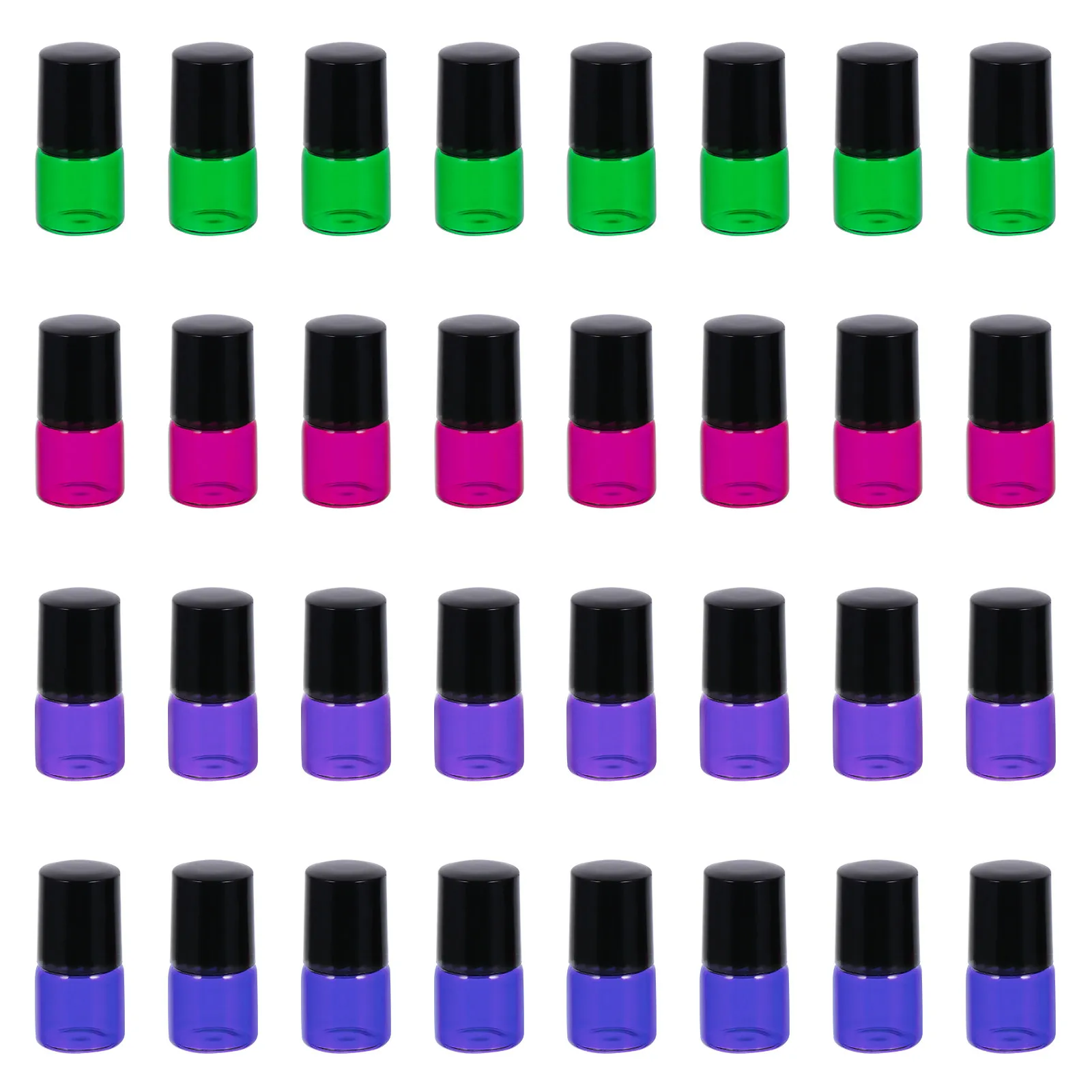 

40Pcs Safe Practical Glass Roller Bottles Essential Oil Perfume Aromatherapy Travel Pocket Size Roll Ball Container