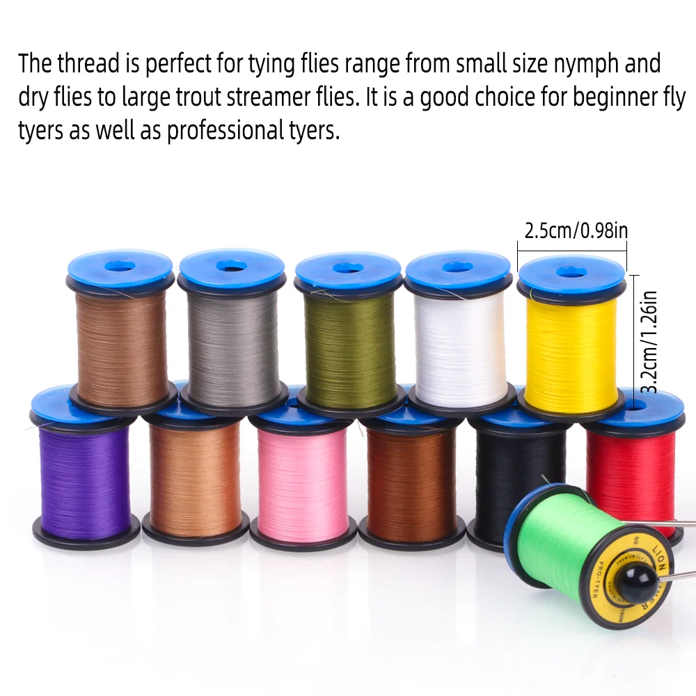 1 Spule/2 Spulen 8/0 Gedrehter Fliegenbinde-Faden Hochfester Nylonfaden für Trocken-/Nassfliegen, Nymphen, Streamer, Forellenköder, Fliegenbindematerial – Detail 4