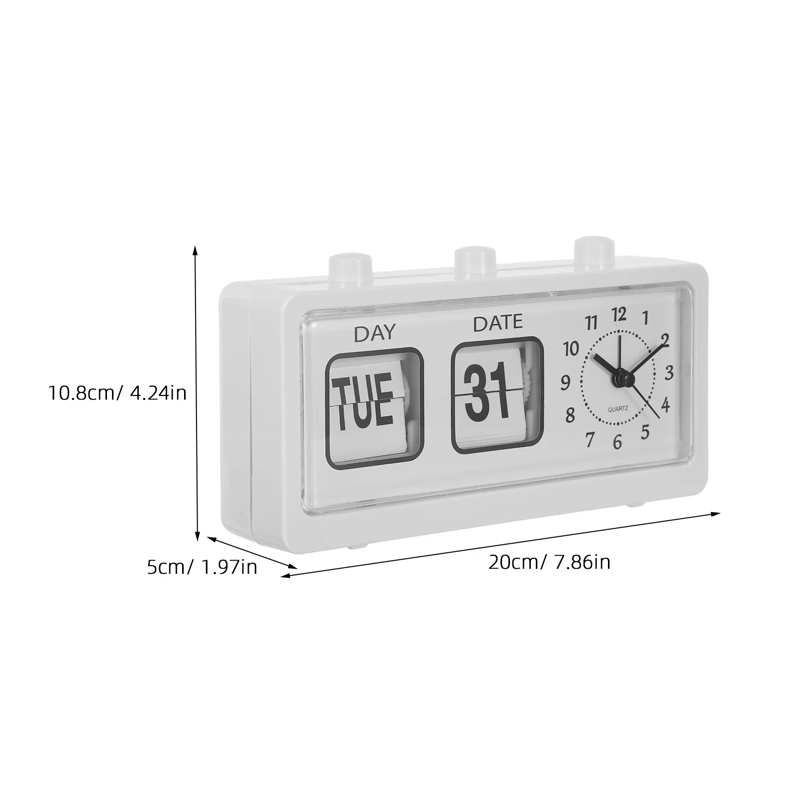 Reloj con tapa Manual, mesa giratoria de página Retro, alarma de calendario para escritorio de oficina, sala de estudio para niños, indicador de fecha y día, No necesario