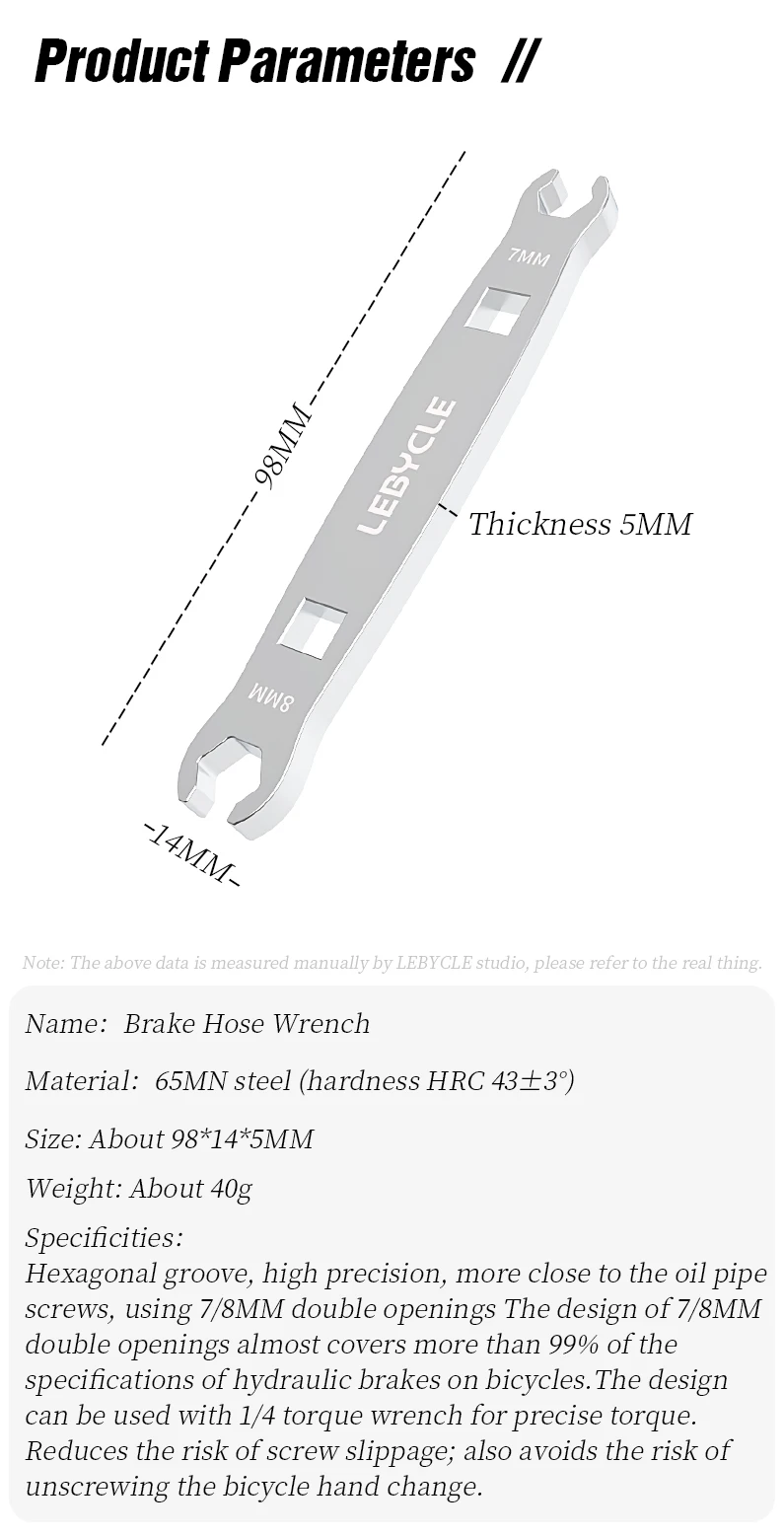 LEBYCLE MTB Rennrad Öl Rohr Drehmomentschlüssel Öl Bremse 7-8 MM Offene Rohr Locking Schraube Schlüssel Fahrrad bremse Locking Reparatur Werkzeug – Detail 2