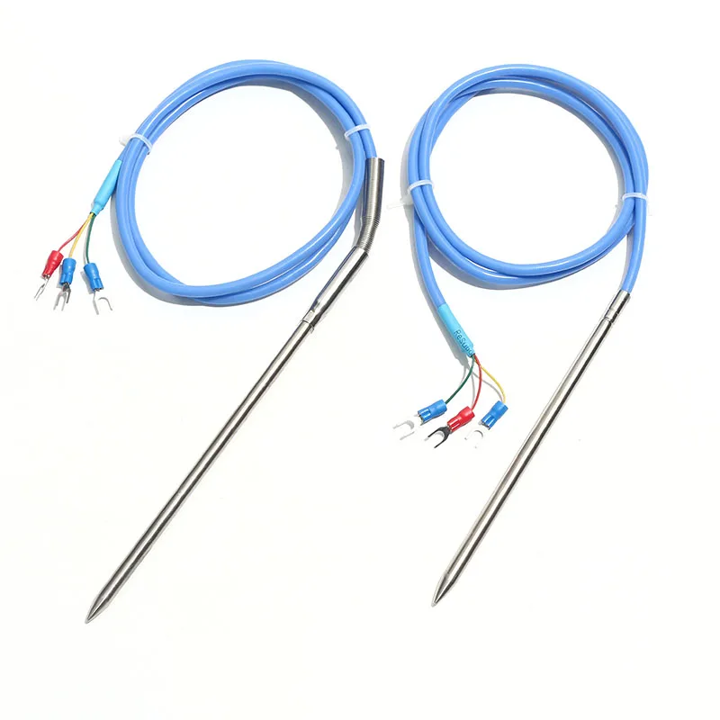 1PC PT100/PT1000 Stainless Steel Thermocouple 4*100mm Needle Inserting Probe 1M 2M 3M 4M 5M Wire Fast Temperature Sensor