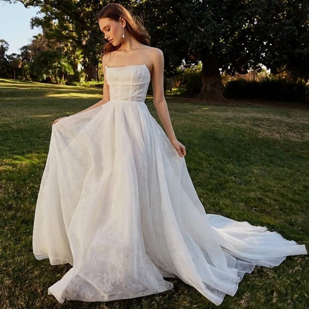 LoveDress-vestidos De novia sin mangas con tirantes finos, vestidos De novia con bolsillos sin tirantes, bohemios, Espalda descubierta, Trian con botones