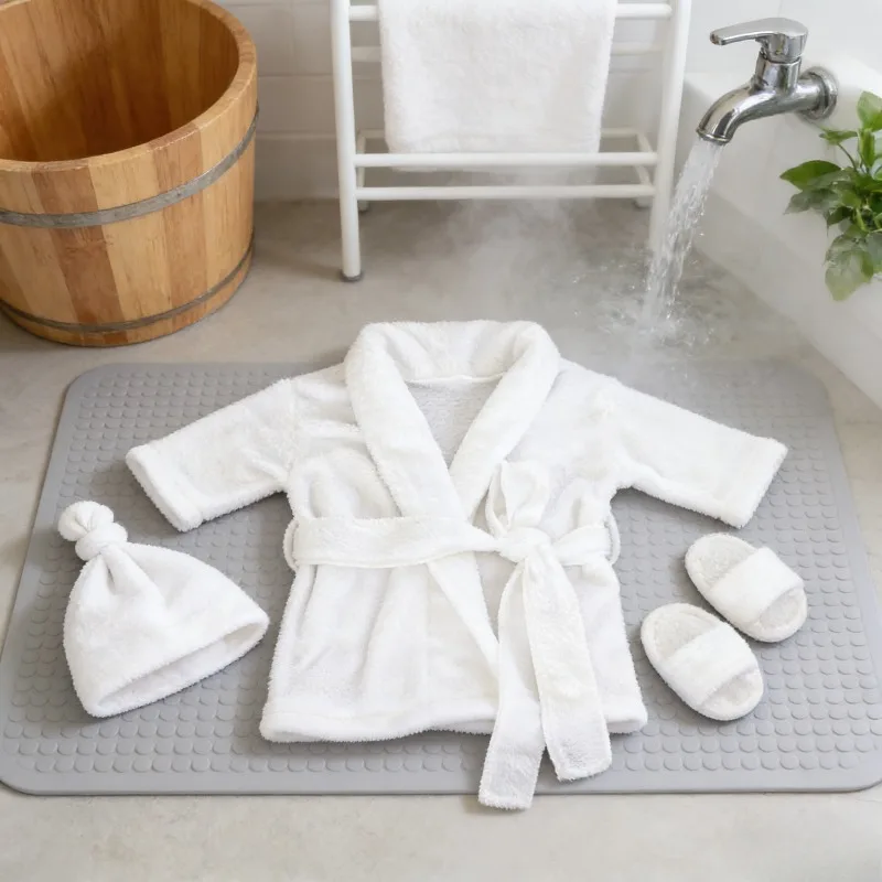 

Комплект для фотосессии новорожденной девочки: мягкий халат и пижама для младенцев