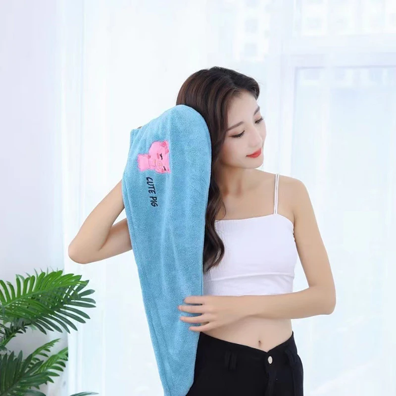 女性用ソフトマイクロファイバーシャワーキャップ,速乾性,乾燥,女性用ターバン