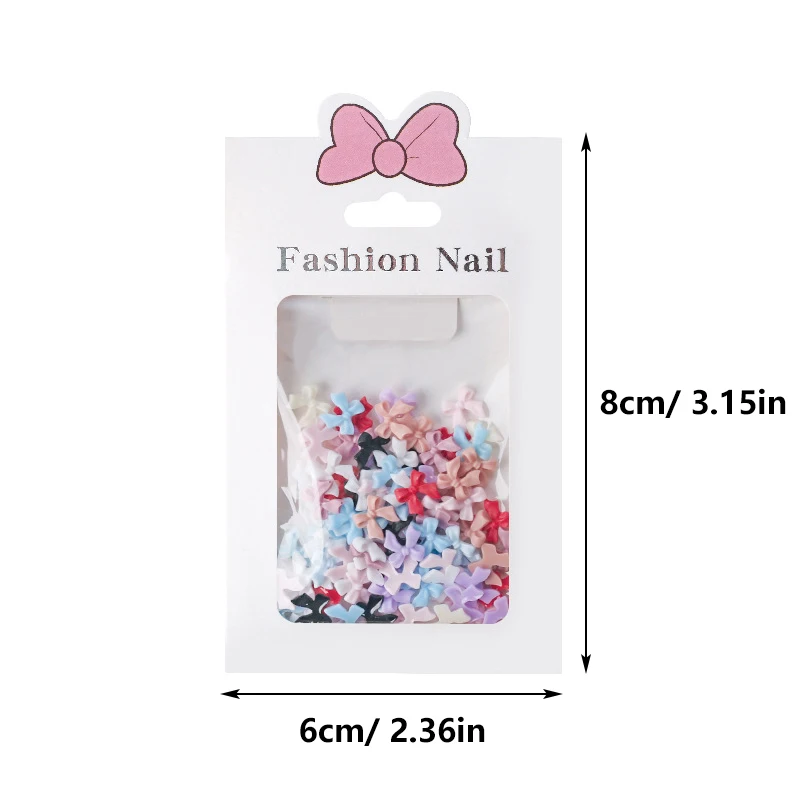 3D Mixed Colors Ribbon Bow Nail Charms Rhinestone Decoration 100PCS Nail Charm DIY Manicure Rhinestones Accessories Supplies