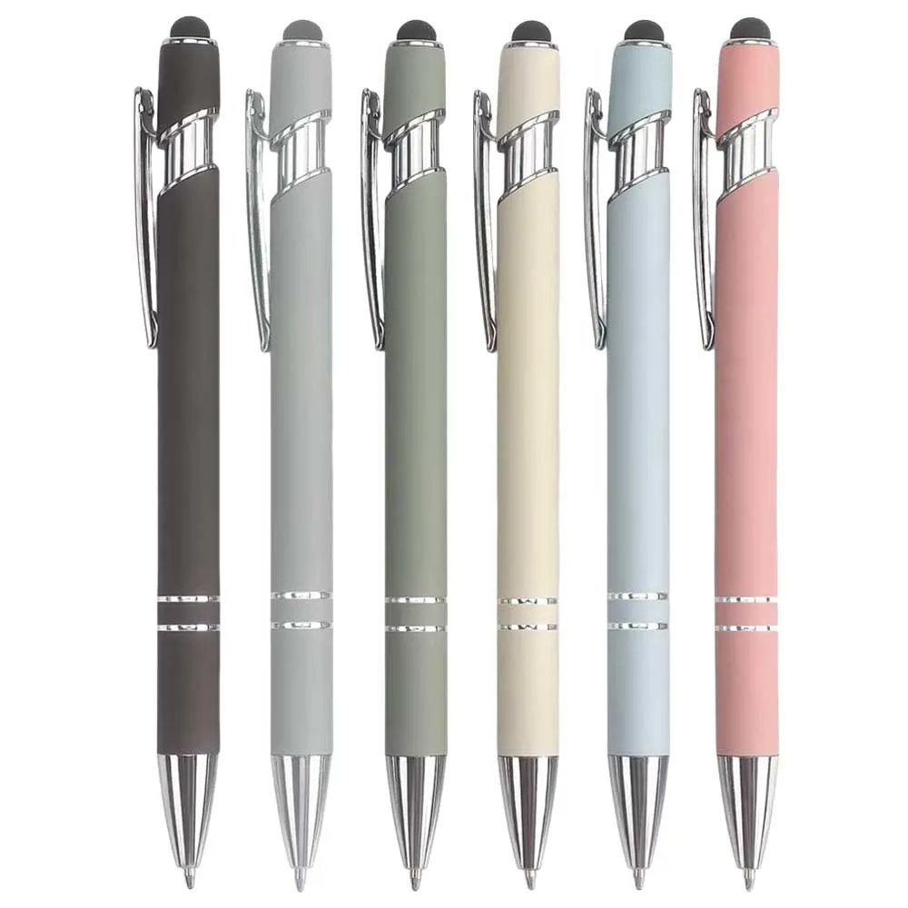 5-8 Pieces Ballpoint Pens 2-in-1 Stylus Retractable Metal Stylus Pen for Touch Screens with Stylus Tip, 1.0 mm Black Ink