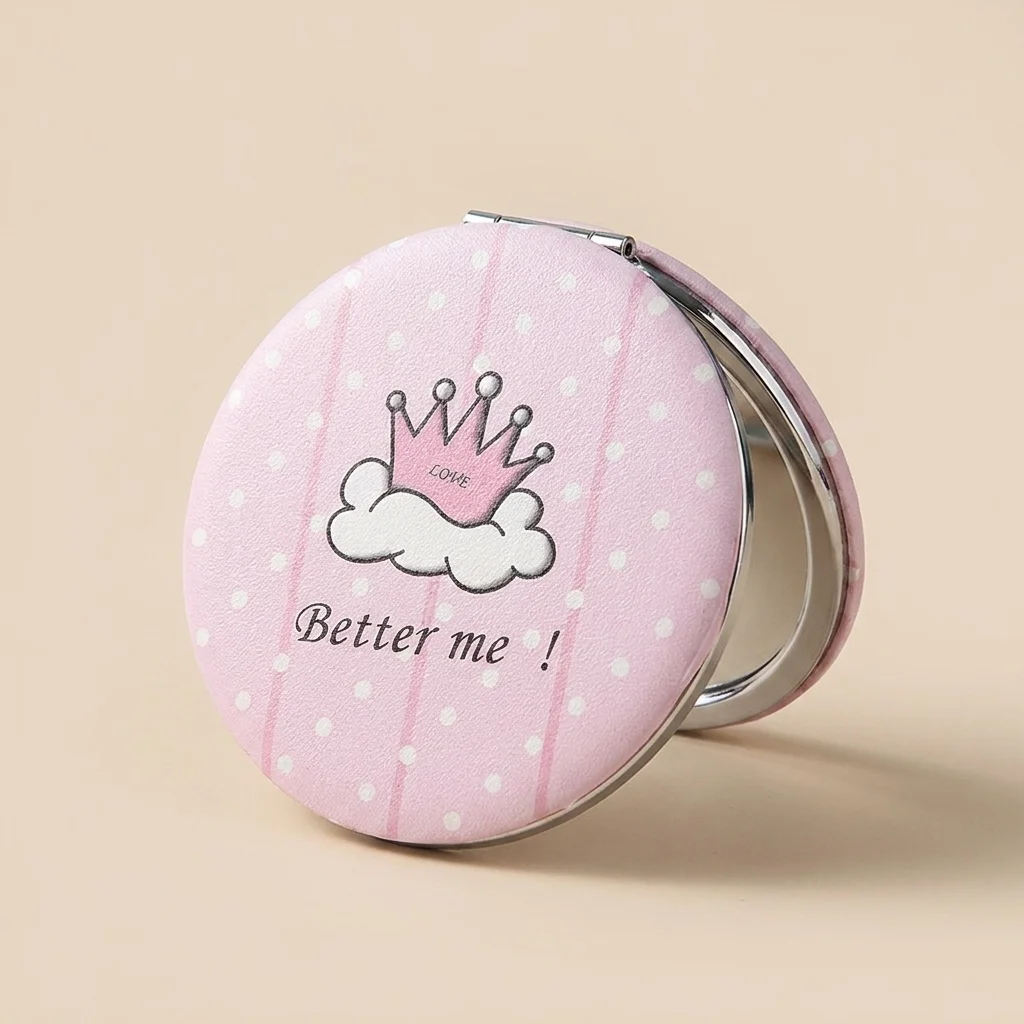 Portable Handheld Makeup Mirror Mini Pocket Cosmetic Mirror Lightweight Foldable Travel Outdoor Touch Up Mirror for Women Girls