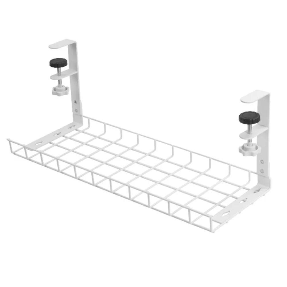 

Sturdy Steel Under Table Storage Rack Socket Mounting Removable Desk Wire Organizer Under Desk Cable Storage Organizer Rack