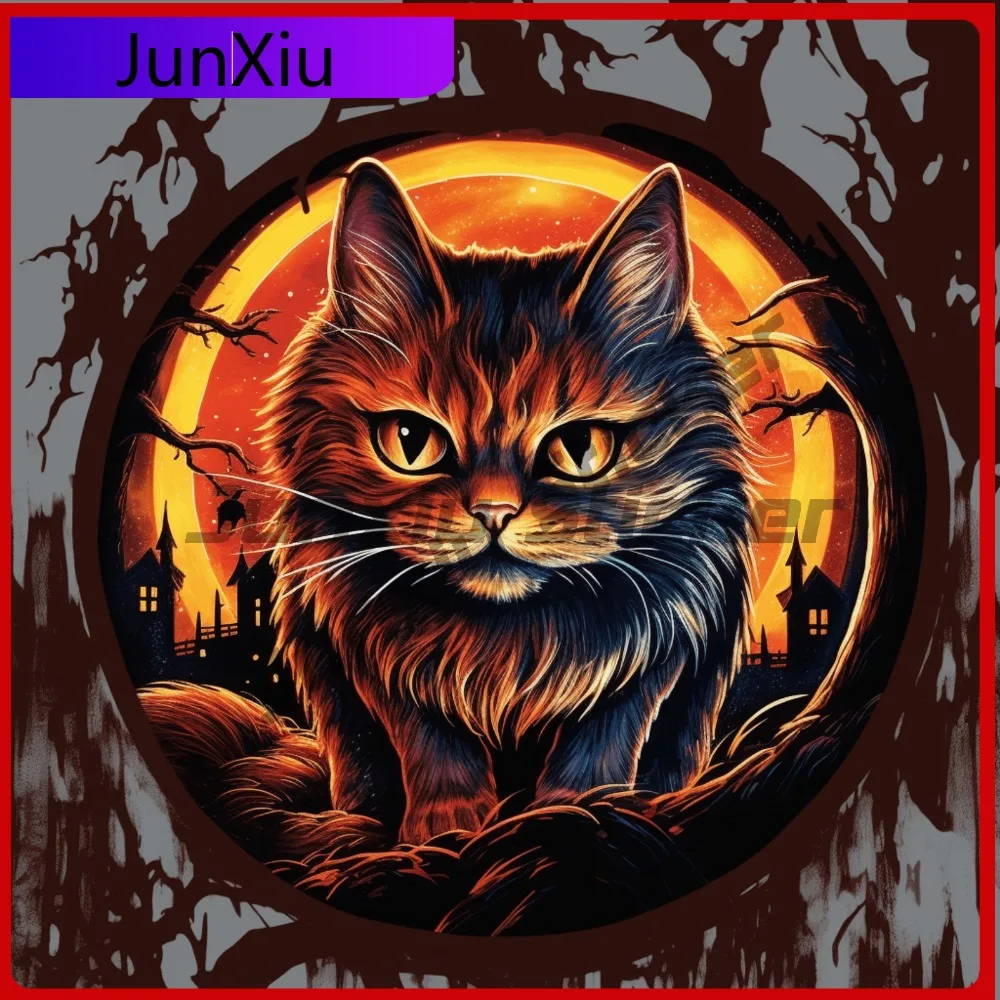 

Halloween Cat Decal Water Bottle Sticker Black Haunted House Spooky Cute Waterproof Vinyl Stick Car Laptop Window B