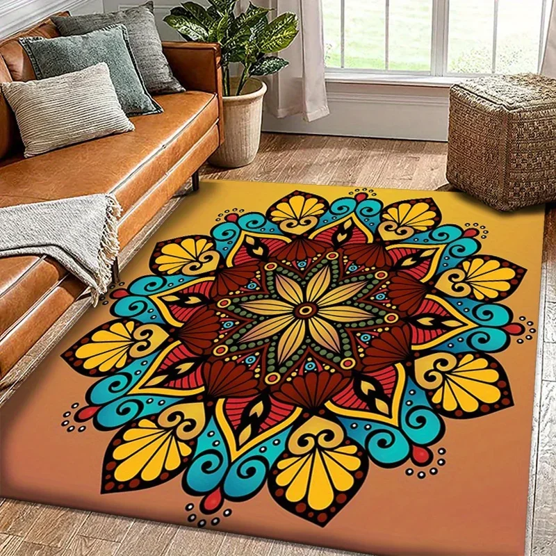 سجادة منطقة بوليستر زهرية متعددة الألوان غير قابلة للانزلاق لغرفة المعيشة وغرفة النوم كثافة خيارات كبيرة الحجم فيبرا #2