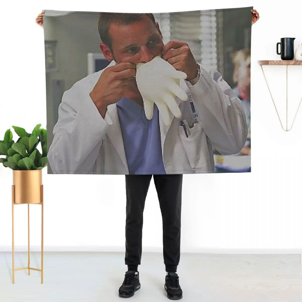 alex karev from greys anatomy Throw Blanket for winter Quilt Cute Plaid Large sofa bed Blankets
