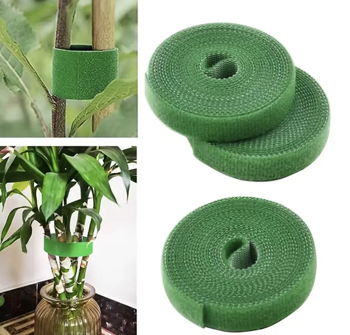 1M Nylon Plant Bandage Tie Reusable Plant Hook Loop Ties Green Fastener Tape Bamboo Cane Wrap Support Home Garden Accessories ﻿