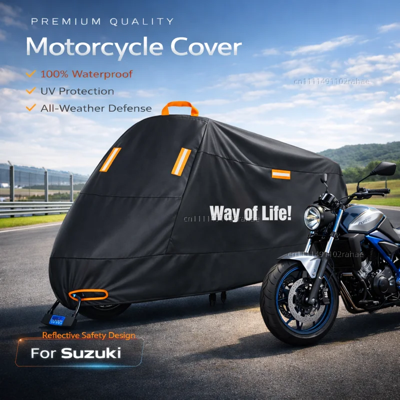 

Водонепроницаемый утолщенный чехол из полиэстера для мотоцикла SUZUKI 650 DL650 650XT, защита от УФ-излучения, дождя, пыли и солнца, всепогодный чехол