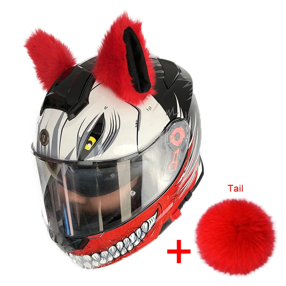 Oreilles De Chat En Peluche 3D Pour Casque – Auto-adhésif – Casque Moto, Vélo, Ski – Déco Fun, Tendance, Unisexe